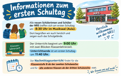 Informationen zum ersten Schultag